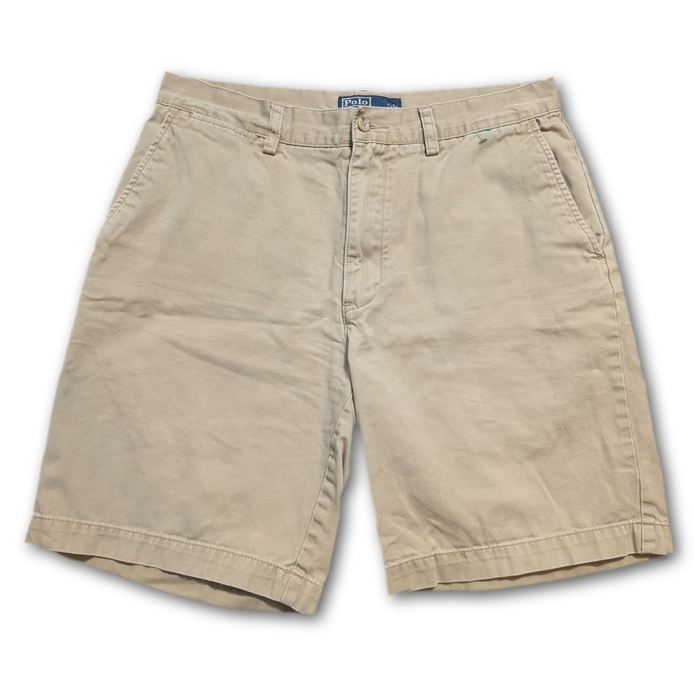 Polo Ralph Lauren Mens 33x9 Shorts Khaki Prospect 100% Cotton Chino Twill